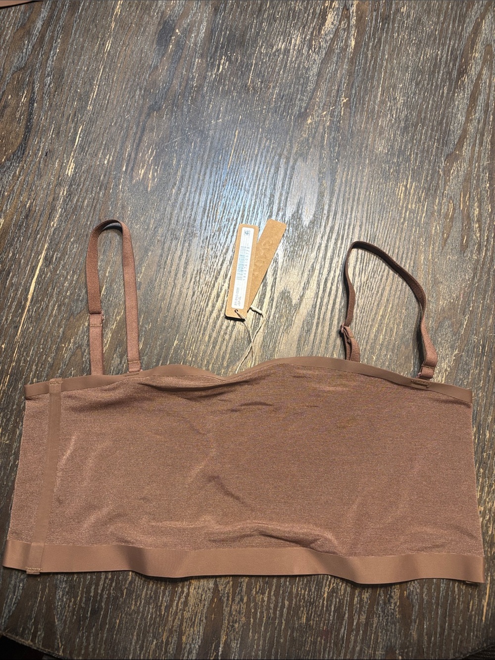 SKIMS  Bandeaumesh sheer XL NWT Bralette in Chestnut jasper Brown